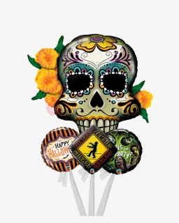 Day Of The Dead Skull-jumbo Balloons Bouquet, HD Png Download, Free Download