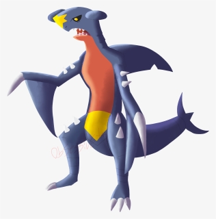 Obsessive™ Garchomp Painting Art Fanart Painting Pokemon - Cartoon, HD Png Download, Free Download