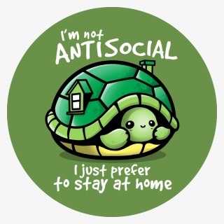 Antisocial Turtle, Turtle, Tortoise, Green, Home, Home, - Prefer Staying At Home, HD Png Download, Free Download