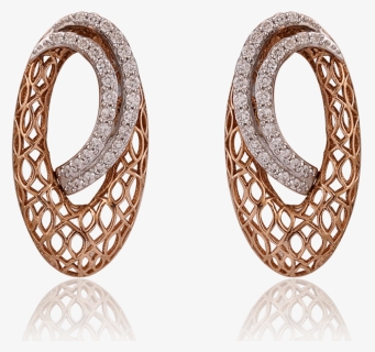 Rose Gold Diamond Hoop Earrings - Earrings, HD Png Download, Free Download