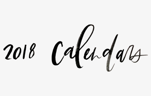 2018 Calendars Header - Calligraphy, HD Png Download, Free Download