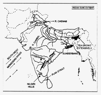 On The Outline Map - India River Map Icse, HD Png Download, Free Download