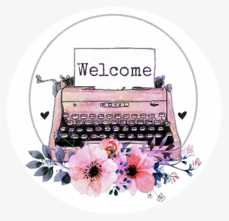 #welcome #typewriter #flowers #writing #freetoedit - Desenho Máquina De Escrever, HD Png Download, Free Download