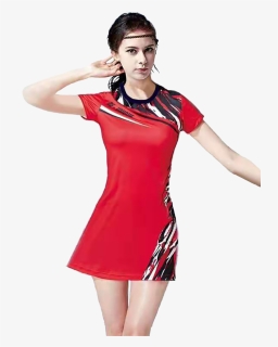 Badminton Clothing Short Sleeved Female Dress Slim - Skirt, HD Png Download, Free Download