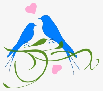 Couple Bird Png - Love Birds Black And White, Transparent Png, Free Download
