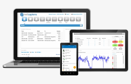 Snapsolution Hosted Pbx Platform Displayed On Devices - Netsapiens Mobile App, HD Png Download, Free Download