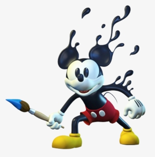 Epic Mickey 2 Clipart Vector Royalty Free Library Pin - Mickey Mouse With Paintbrush, HD Png Download, Free Download