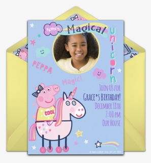 Peppa's Magical Unicorn Free Invitations, HD Png Download, Free Download