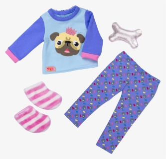 Pug Jama Party Sleepwear Outfit For 18 Inch Dolls, HD Png Download, Free Download