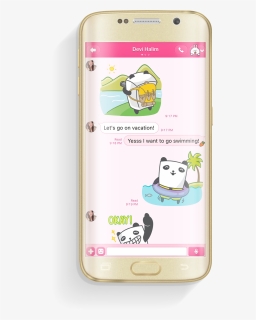 Puffy Panda Line Stickers - Cartoon, HD Png Download, Free Download