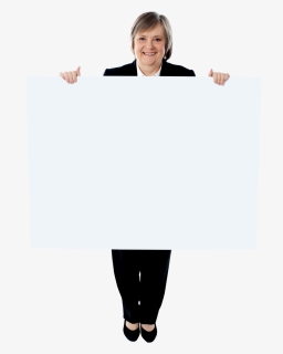 Old Women Holding Banner Png Image - Display Device, Transparent Png, Free Download