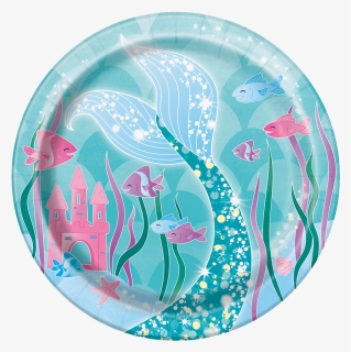 Under The Sea Mermaid Plate Small - Mermaid Party Plates, HD Png Download, Free Download