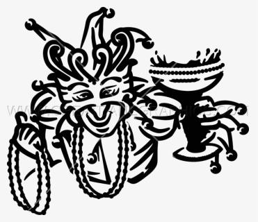 And Mardi Gras Black Bead White Drawing Clipart - Illustration, HD Png Download, Free Download