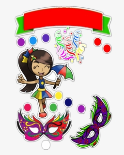 Topo De Bolo Tema Carnaval Png, Transparent Png, Free Download