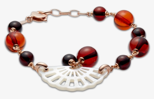 Breeze Bracelet In Cherry Amber And Mother Of Pearl - Bead, HD Png Download, Free Download
