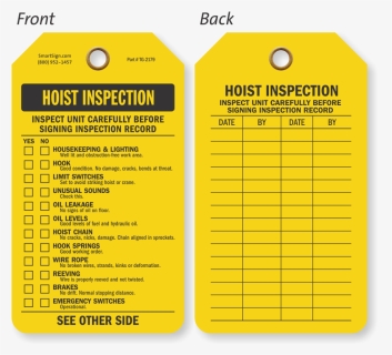 Hoist Inspection Tags, HD Png Download, Free Download
