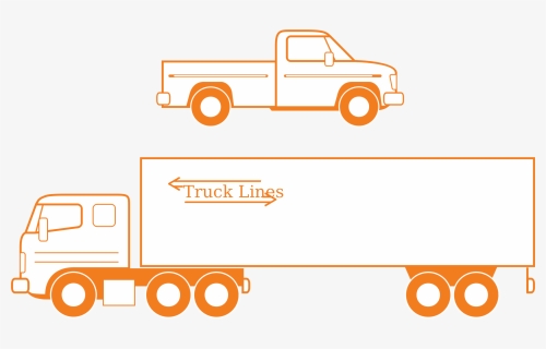 Semi And Pickup Trucks Clip Arts - 2 Trucks Clipart Black And White, HD Png Download, Free Download