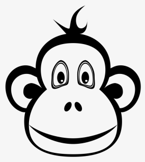 Transparent Monkey Clipart - Monkey Head Clipart Black And White, HD Png Download, Free Download
