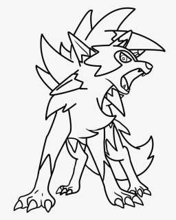 Transparent Lycanroc Png - Sun And Moon Pokemon Drawing, Png Download, Free Download