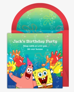 Spongebob Birthday Invitation Background, HD Png Download, Free Download