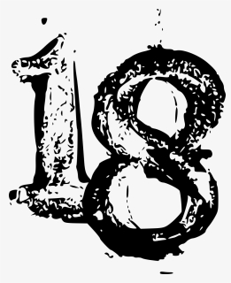 Grunge Number 18 7 - Transparent 18 Number Design, HD Png Download, Free Download