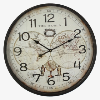 Vintage World Map Wall Clock, HD Png Download, Free Download