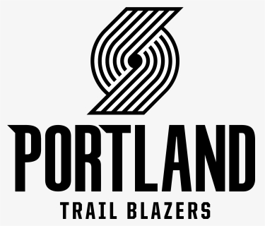 Portland Trail Blazers Logo Black And White - Black Trail Blazers Logo, HD Png Download, Free Download