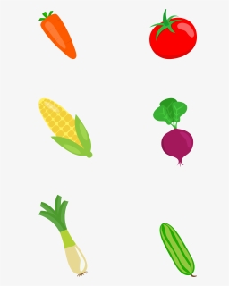 Flat Vegetable Colored Hand Drawn Png And Psd Clipart - Vegetable, Transparent Png, Free Download