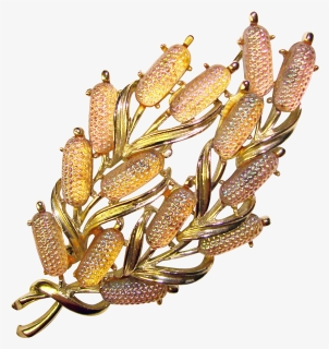Fabulous Coro Carnival Cattails Stones Vintage Brooch - Chandelier, HD Png Download, Free Download