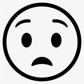 Anguished Face Emoji Rubber Stamp - Stamp Emoji Sad Face, HD Png Download, Free Download