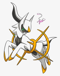 Mew And Arceus - Cartoon, HD Png Download - kindpng