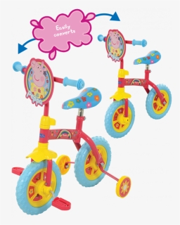 Peppa Pig 2 In 1 10 Inch Training Bike Pink M004176 - Peppa Pig Toys, HD Png Download, Free Download