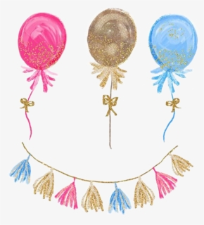 #watercolor #handpainted #balloons #tassle #banner, HD Png Download, Free Download