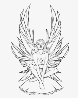 Meditating Fairy - Realistic Fairies Coloring Pages, HD Png Download, Free Download