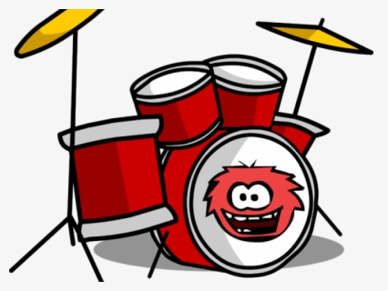 Drum Clipart Club Penguin - Drum Set Clipart Png, Transparent Png, Free Download