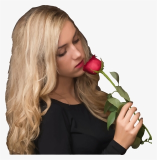 Girl With Rose Clip Arts - Iphone 6 Girl Wallpaper Hd, HD Png Download, Free Download