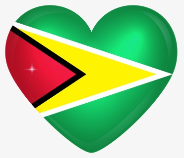 Guyana Large Heart Flag - Guyana Flag Png, Transparent Png, Free Download