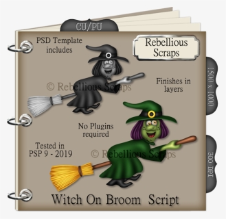 Witch On Broom , Png Download - Portable Network Graphics, Transparent Png, Free Download