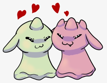 Gummymon And Chocomon Do A Snuggle - Cartoon, HD Png Download, Free Download