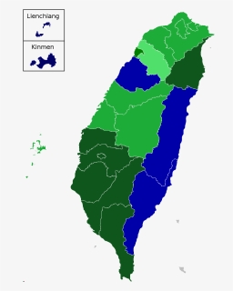 Taiwan Elections 2020 Map - Taiwan Election Results Map, HD Png Download, Free Download