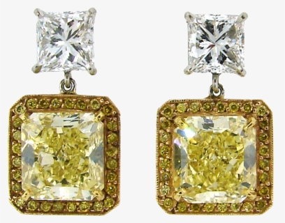 Yellow Diamond Earings , Png Download - Earrings, Transparent Png, Free Download