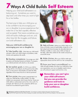 7ways A Child Builds Self Esteem Helping Your Child - Brochure, HD Png Download, Free Download