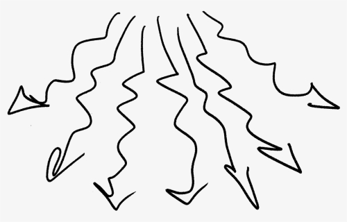 Seven Squiggly Arrows Emerging From A Central Point - Line Art, HD Png Download, Free Download