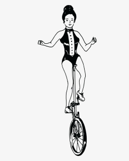 Man On Unicyle Clipart Black And White & Clip Art Images - Unicyclist Clipart Black And White, HD Png Download, Free Download