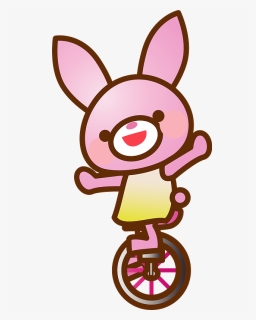 Rabbit On Unicycle Clipart - Clip Art, HD Png Download, Free Download