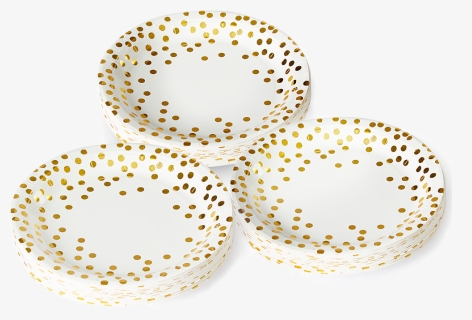 Gold Polka Dot Paper Plates For Slider - Circle, HD Png Download, Free Download
