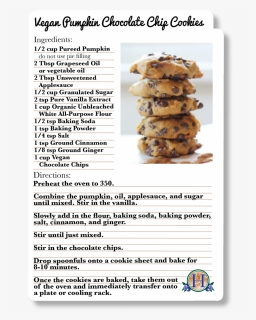 Vegan Pumpkin Chocolate Chip Cookies - Docalytics, HD Png Download, Free Download