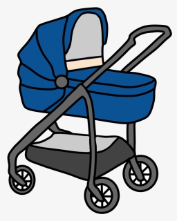 Transparent Blue Baby Carriage Clipart - Stroller Cartoon Png, Png Download, Free Download