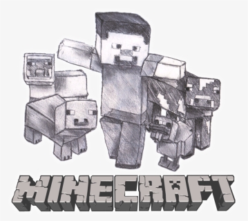 Minecraft Sketch - Cool Pencil Minecraft Drawings, HD Png Download, Free Download