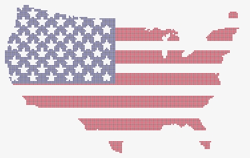 America Flag Map Dots Clip Arts - United States Map With Flag, HD Png Download, Free Download